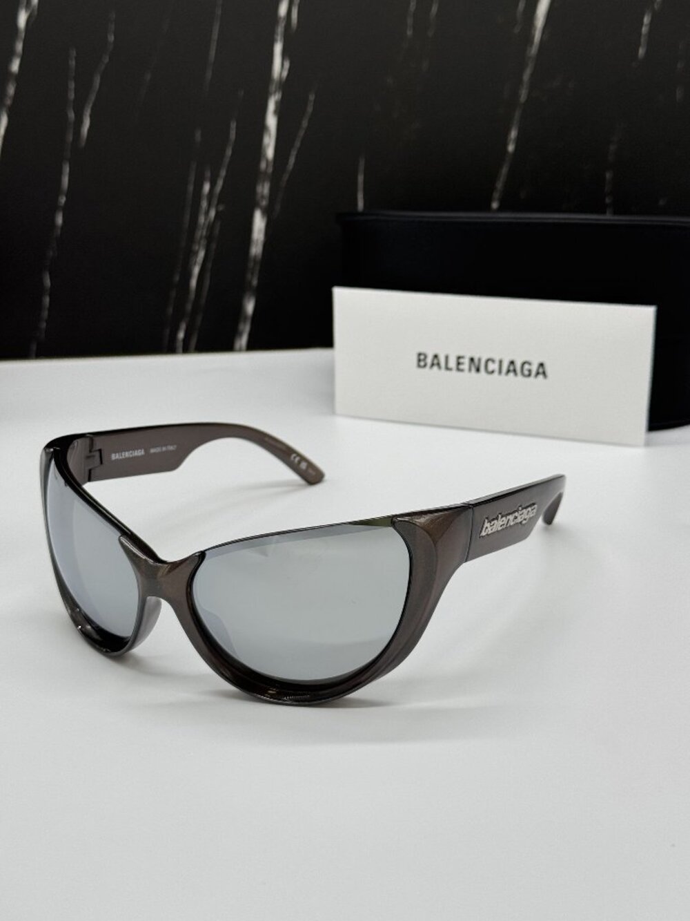 NEW BALENCIAGA BB0201S 002 BROWN OVERSIZED WOMEN SUNGLASSES BALENCIAGA EYEWEAR